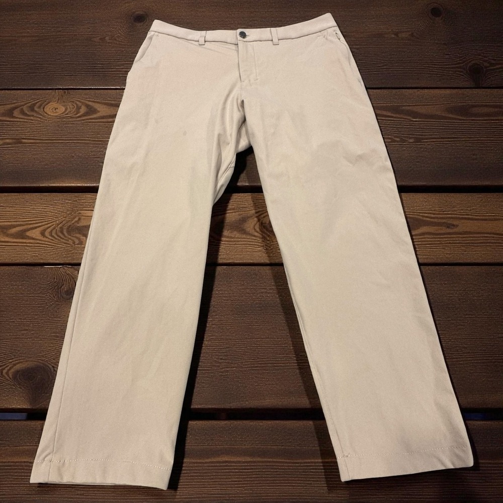 Lululemon ABC Pants Mens 34 Tan Slim Fit Stretch Commute Chino Casual